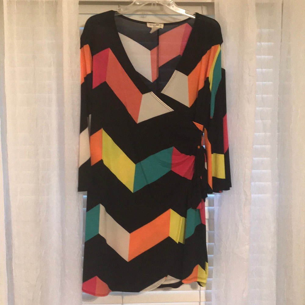 Boutique Geometric Wrap Dress